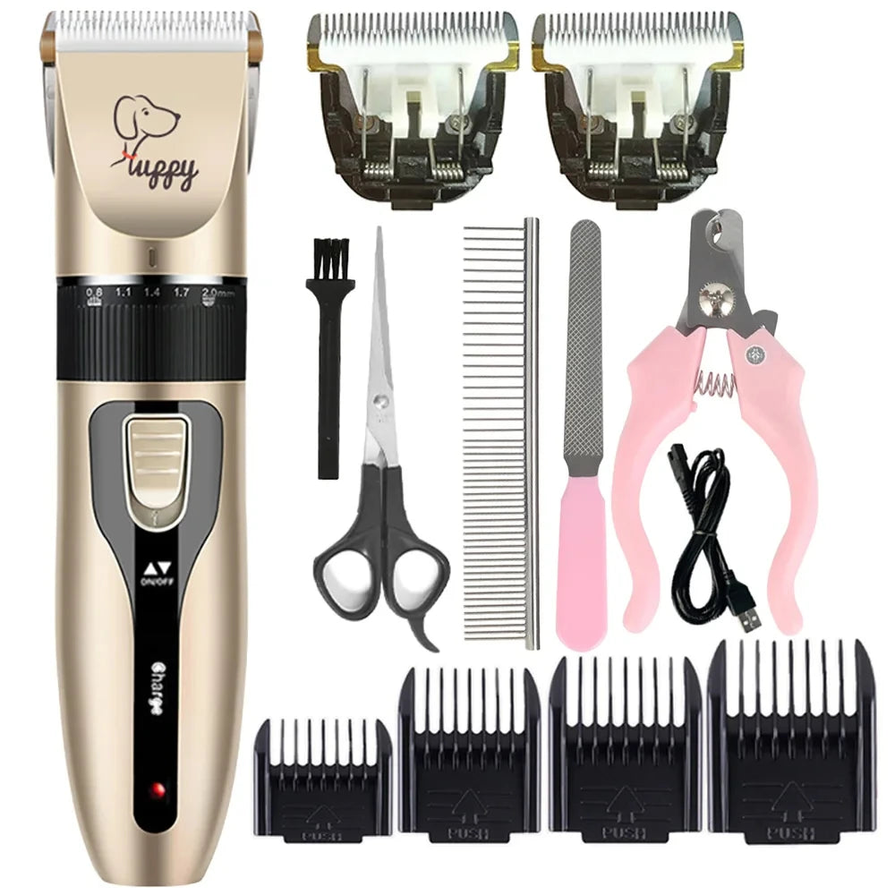LuxeTrim™ Pro Cordless Pet Clipper – Luxury Salon-Grade Grooming Kit for Dogs, Cats & Rabbits | Rechargeable & Ultra-Quiet