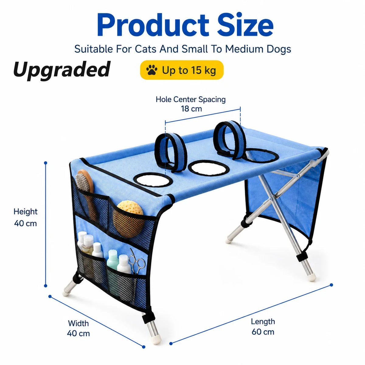AYLO Premium 8-Hole Foldable Pet Grooming Hammock Station