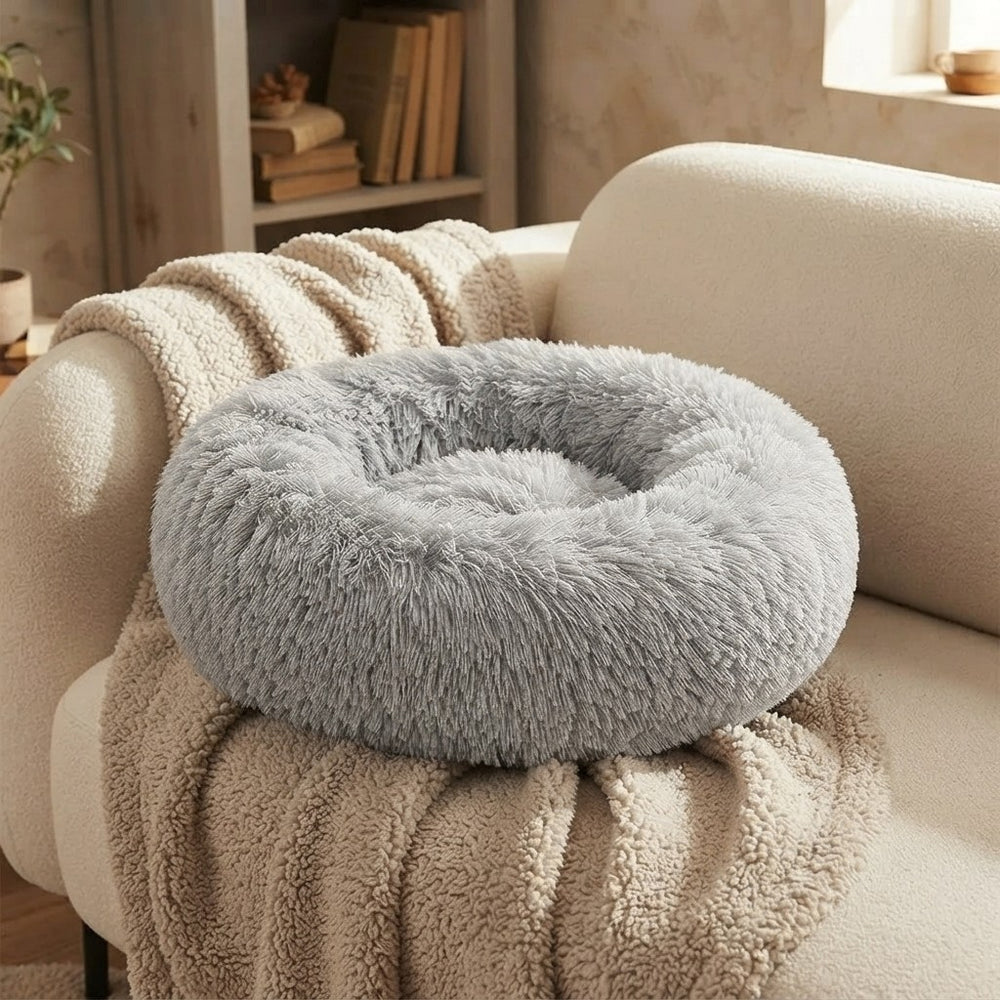 Plush Faux Fur Cat Bed