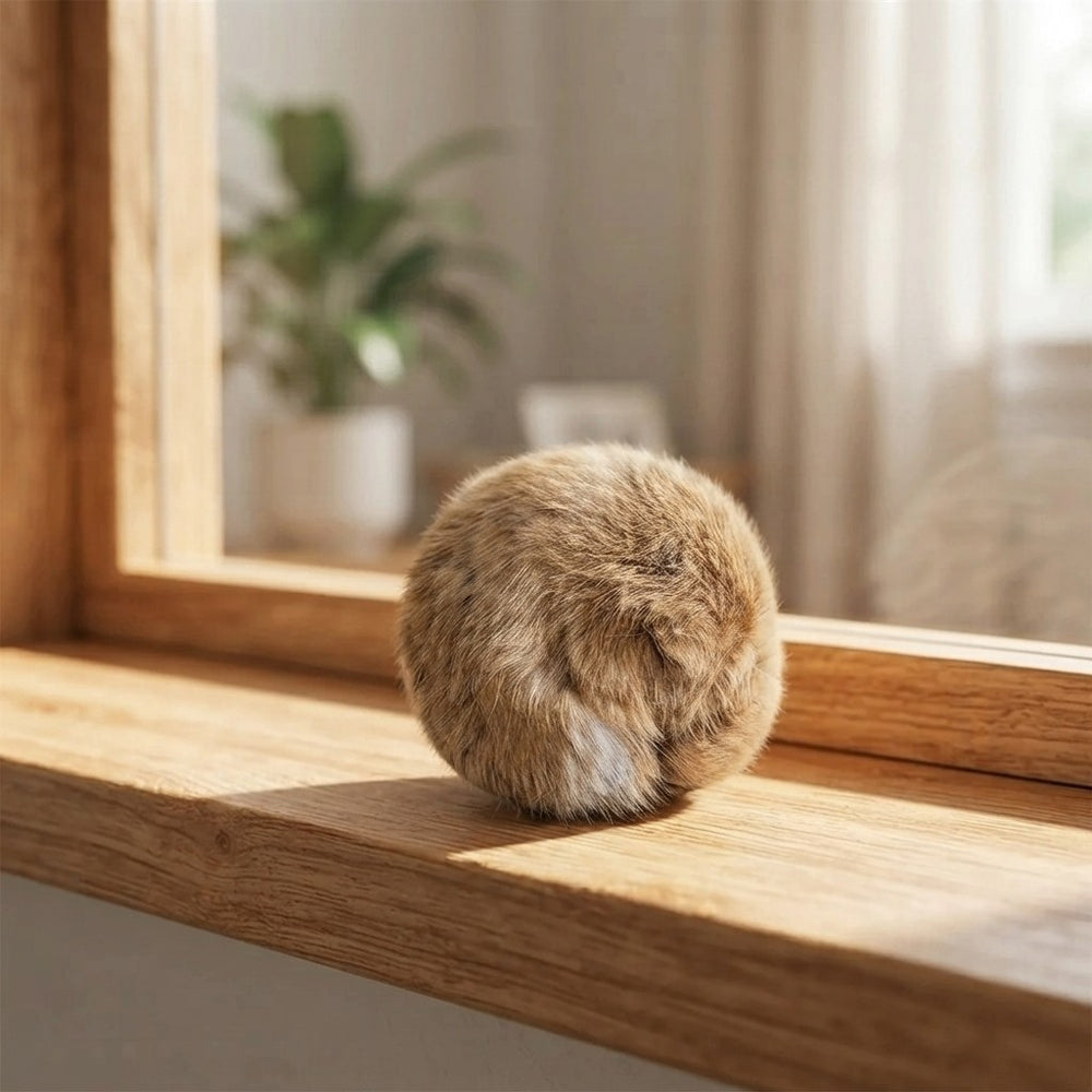Plush Fur Catnip Ball Toy